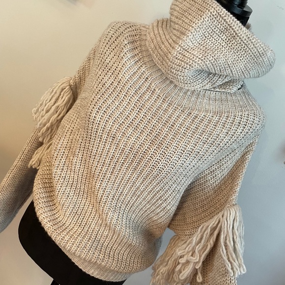 Maison Pholya Alpaca /wool Blend Fringe Chunky Slouchy Sweater Italy NEW - Picture 3 of 6